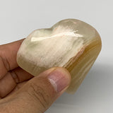 94.7g, 2.1"x2.4"x0.9" Natural Green Onyx Heart Polished Healing Crystal, B7612
