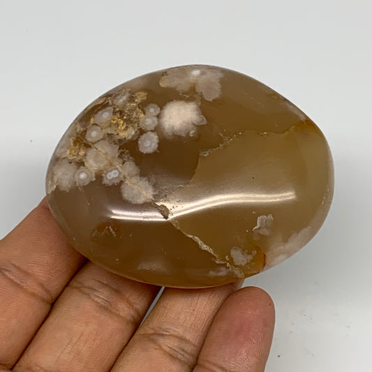 131g,2.5"x2"x1.1", Flower Agate Palm-Stone Crystal Reiki @Madagascar,B16139