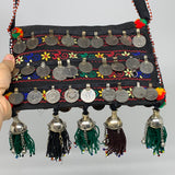 466g,9.5"x6"Turkmen Handbag Purse Crossbody Handmade Silk Coin @Afghanistan,P127