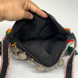 466g,9.5"x6"Turkmen Handbag Purse Crossbody Handmade Silk Coin @Afghanistan,P127