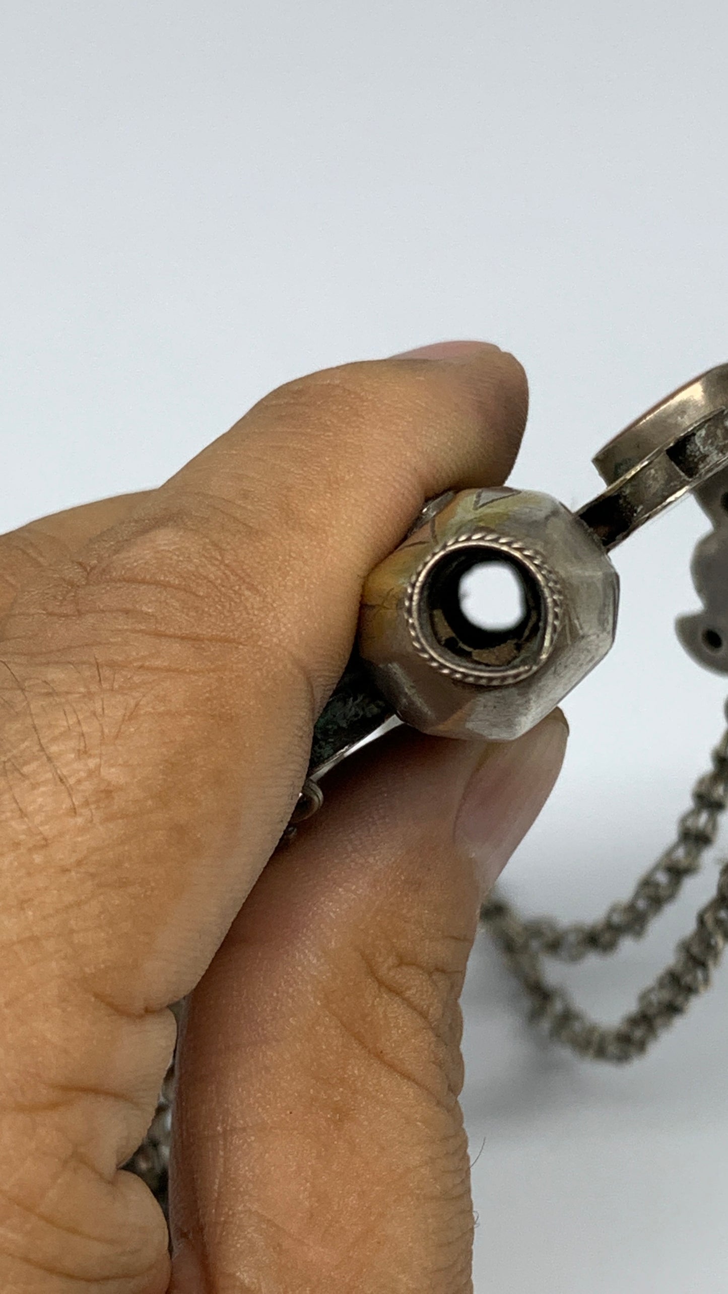 105.6g, 24" Vintage Turkmen Necklace Gold-Gilded Silver Rare Pendant, B14490