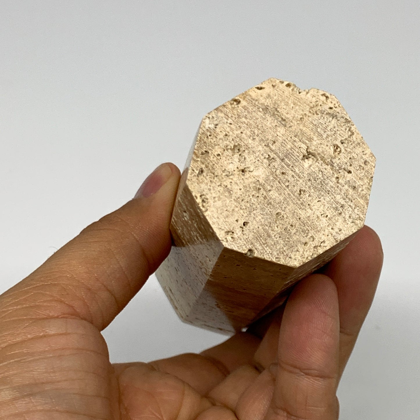 337.3g, 5.3"x1.5" Natural Chocolate Calcite Tower Point Obelisk Crystal, B23321