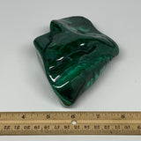 855g,5.2"x3.8"x1.8" Natural Malachite Freeform Polished from Congo, B18464