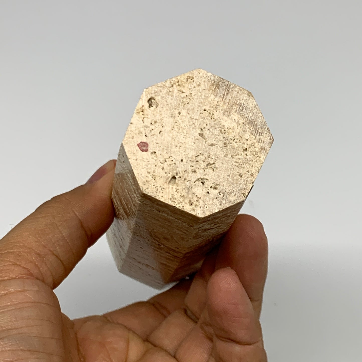 319g, 5.5"x1.5" Natural Chocolate Calcite Tower Point Obelisk Crystal, B23322