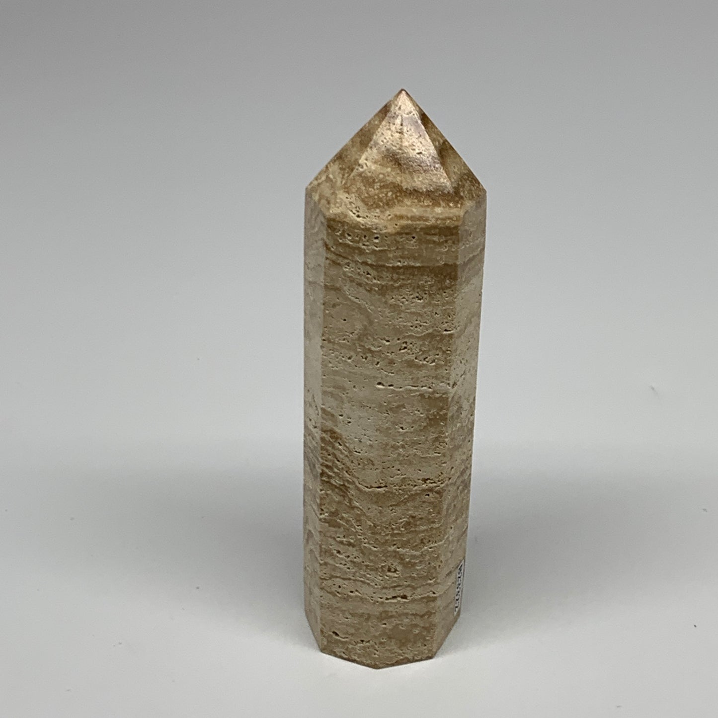 319g, 5.5"x1.5" Natural Chocolate Calcite Tower Point Obelisk Crystal, B23322