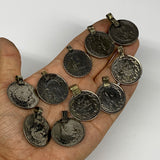 85g, 10pcs, Turkmen Coins Jeweled Synthetic Turquoise Tribal @Afghanistan, B1449
