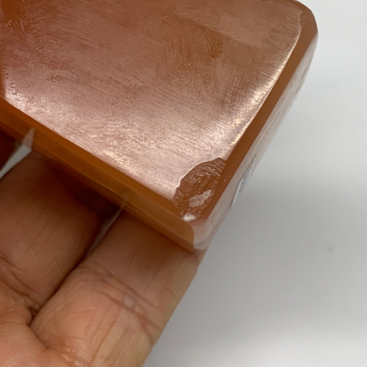 216.3g, 4.4"x1.3", Honey Calcite Point Tower Obelisk Crystal @Pakistan, B26140