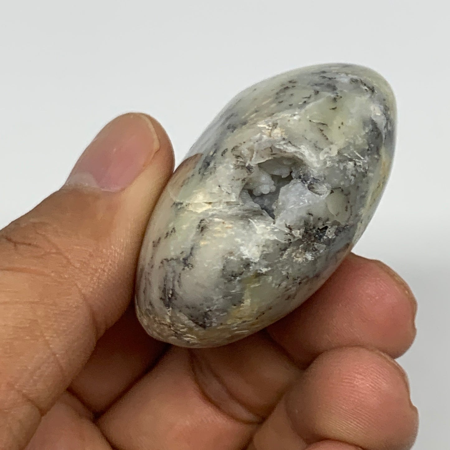 60.5g, 2.1"x1.7"x0.9" Dendrite Fern Agate Palm-Stone Reiki Energy Crystal Reiki,