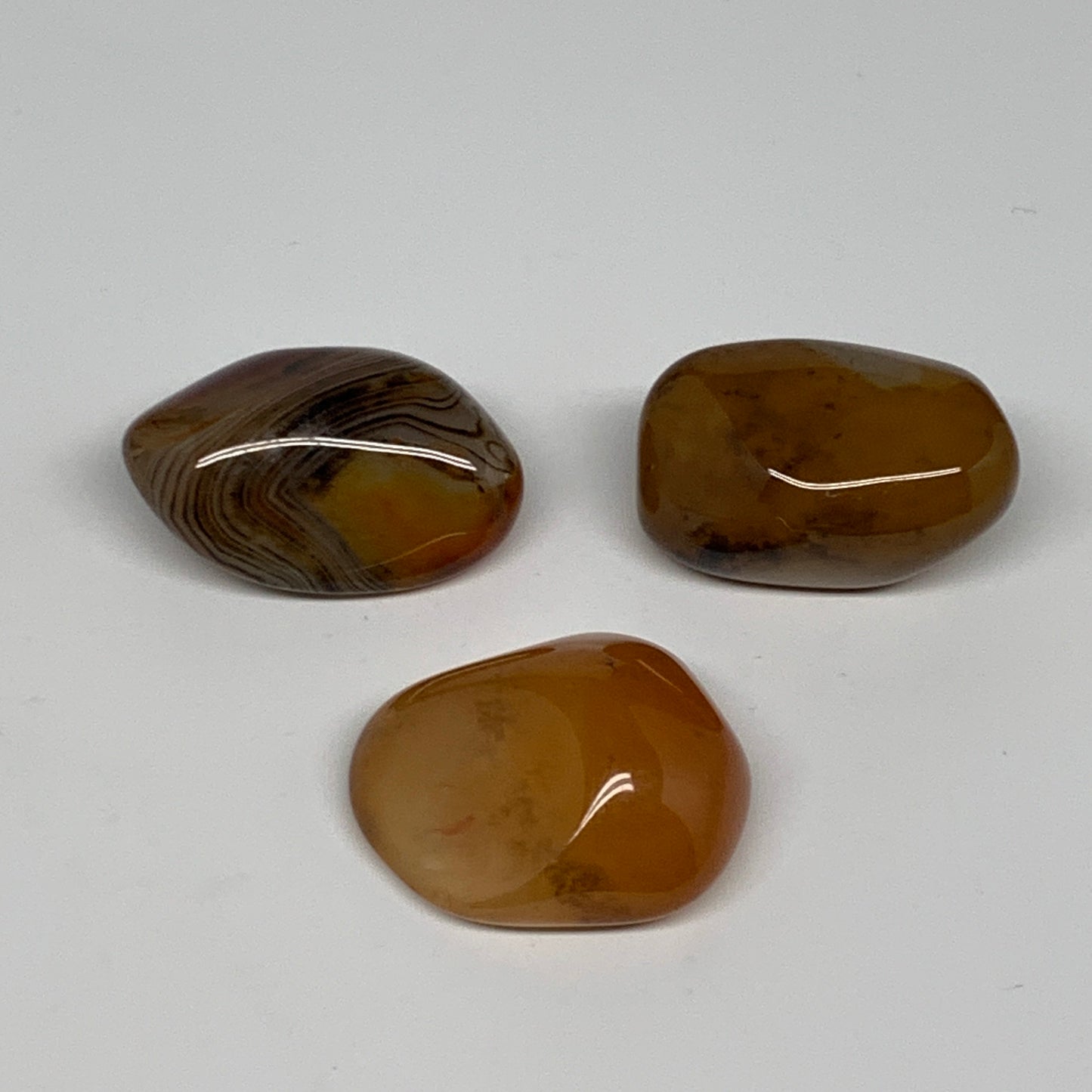 148.6g, 1.8"-2", 3pcs, Sardonyx Palm-Stone Gem Crystal Polished Reiki, B26501