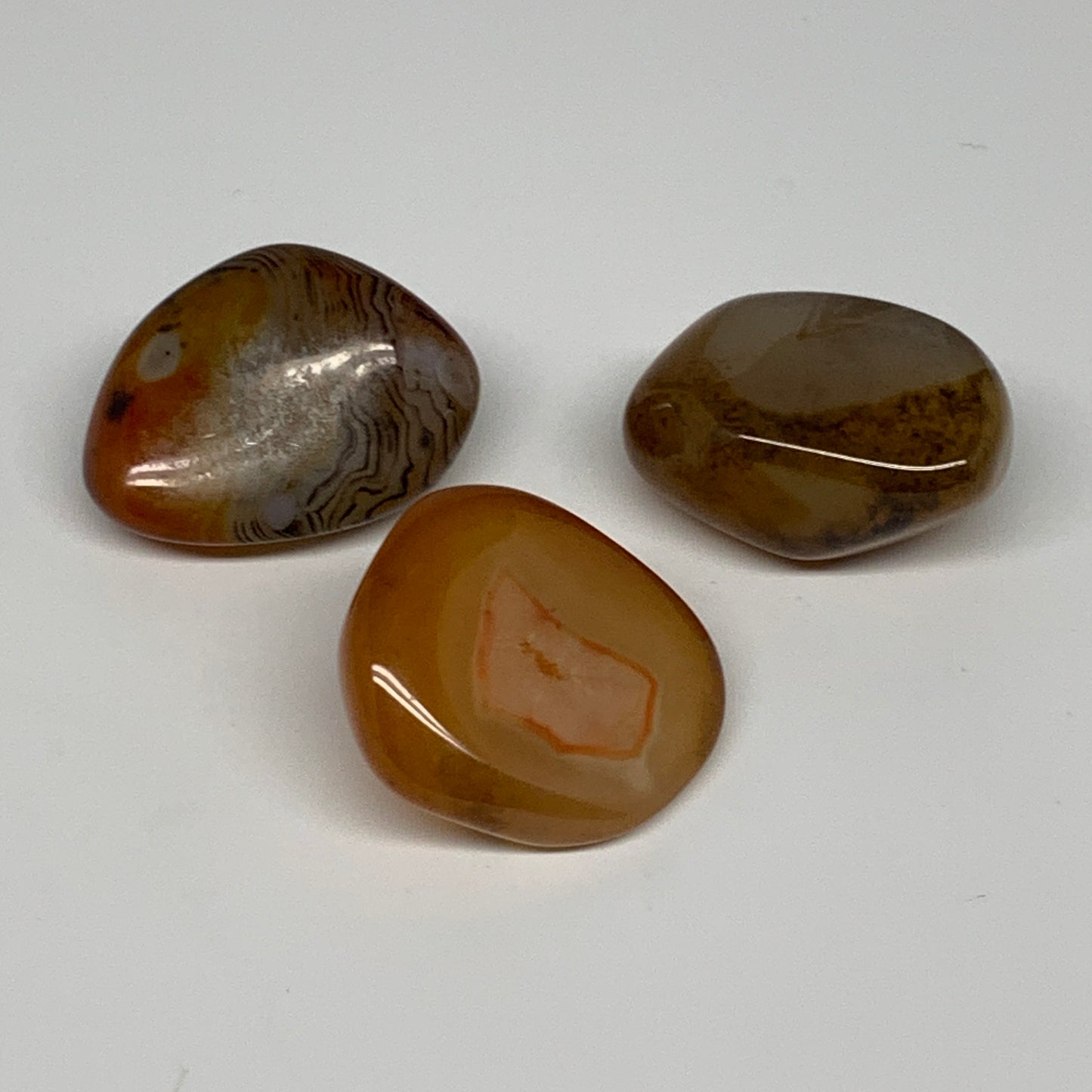 148.6g, 1.8"-2", 3pcs, Sardonyx Palm-Stone Gem Crystal Polished Reiki, B26501