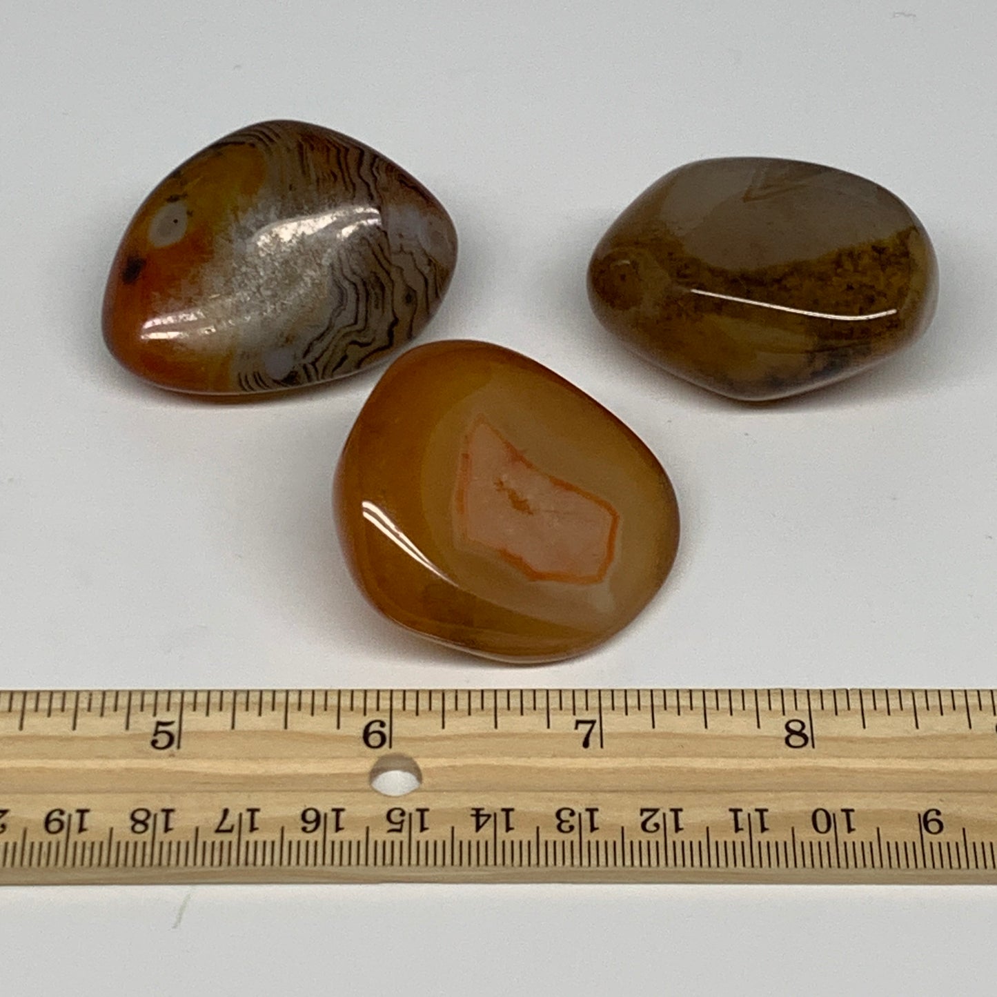 148.6g, 1.8"-2", 3pcs, Sardonyx Palm-Stone Gem Crystal Polished Reiki, B26501