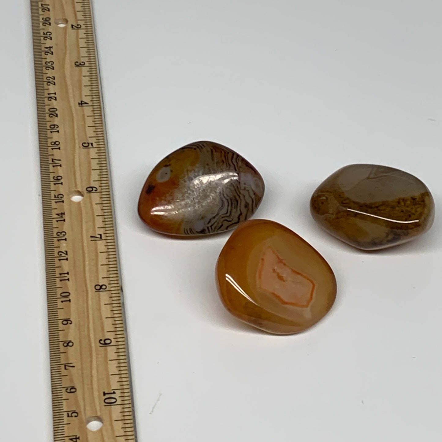 148.6g, 1.8"-2", 3pcs, Sardonyx Palm-Stone Gem Crystal Polished Reiki, B26501