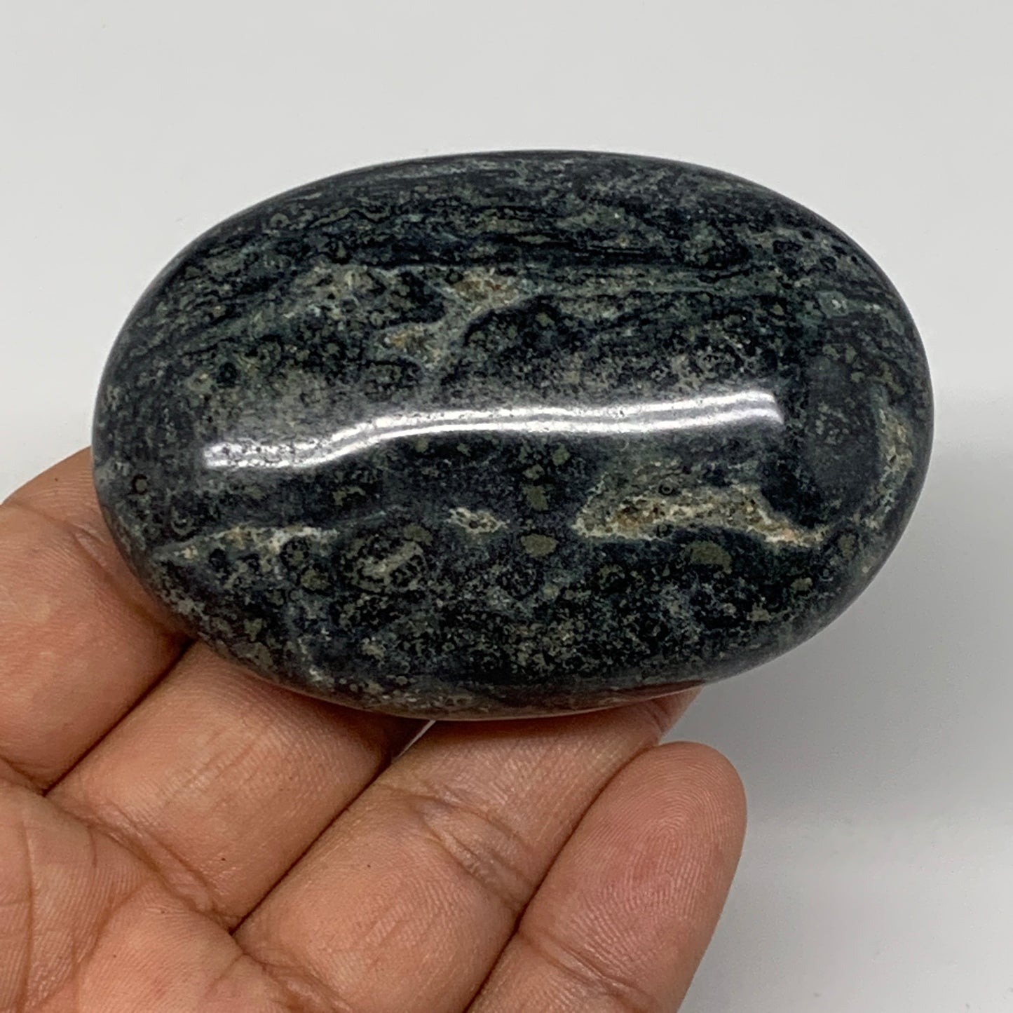 117.4g, 2.7"x1.9"x0.9", Kambaba Jasper Palm-Stone Reiki @Madagascar,B10419