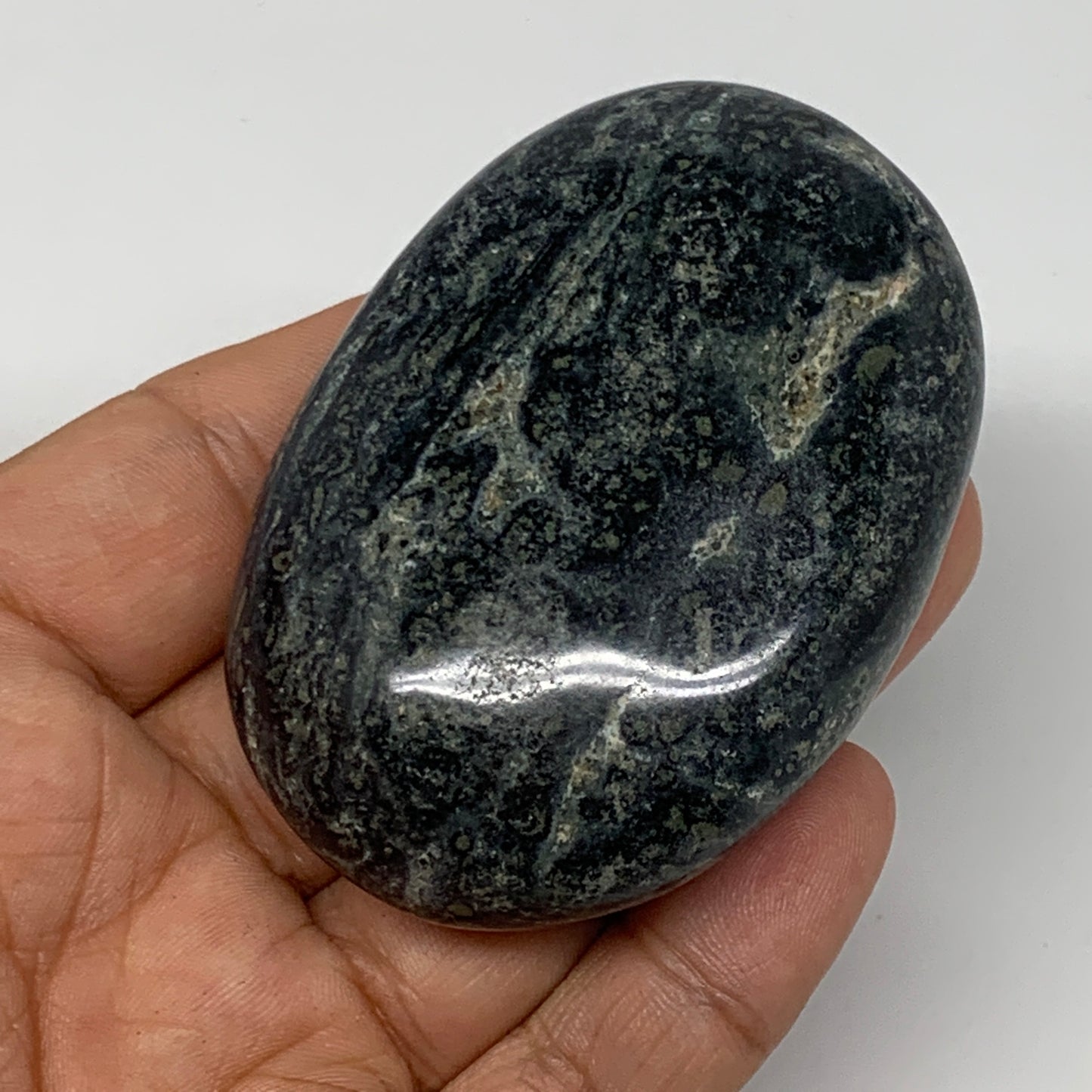 117.4g, 2.7"x1.9"x0.9", Kambaba Jasper Palm-Stone Reiki @Madagascar,B10419