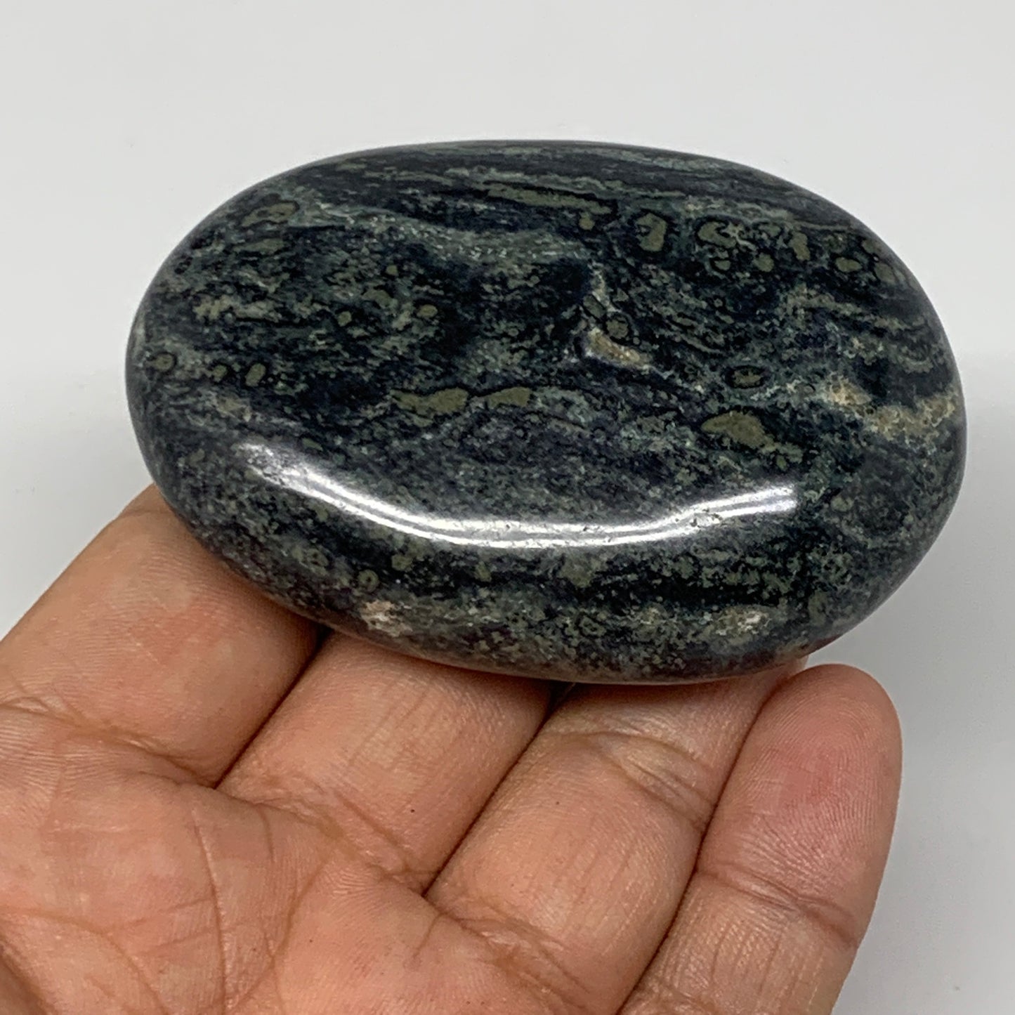 117.4g, 2.7"x1.9"x0.9", Kambaba Jasper Palm-Stone Reiki @Madagascar,B10419