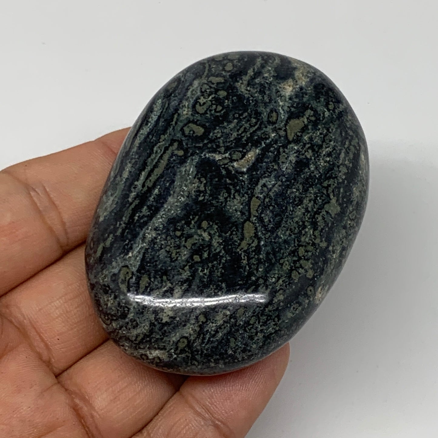 117.4g, 2.7"x1.9"x0.9", Kambaba Jasper Palm-Stone Reiki @Madagascar,B10419
