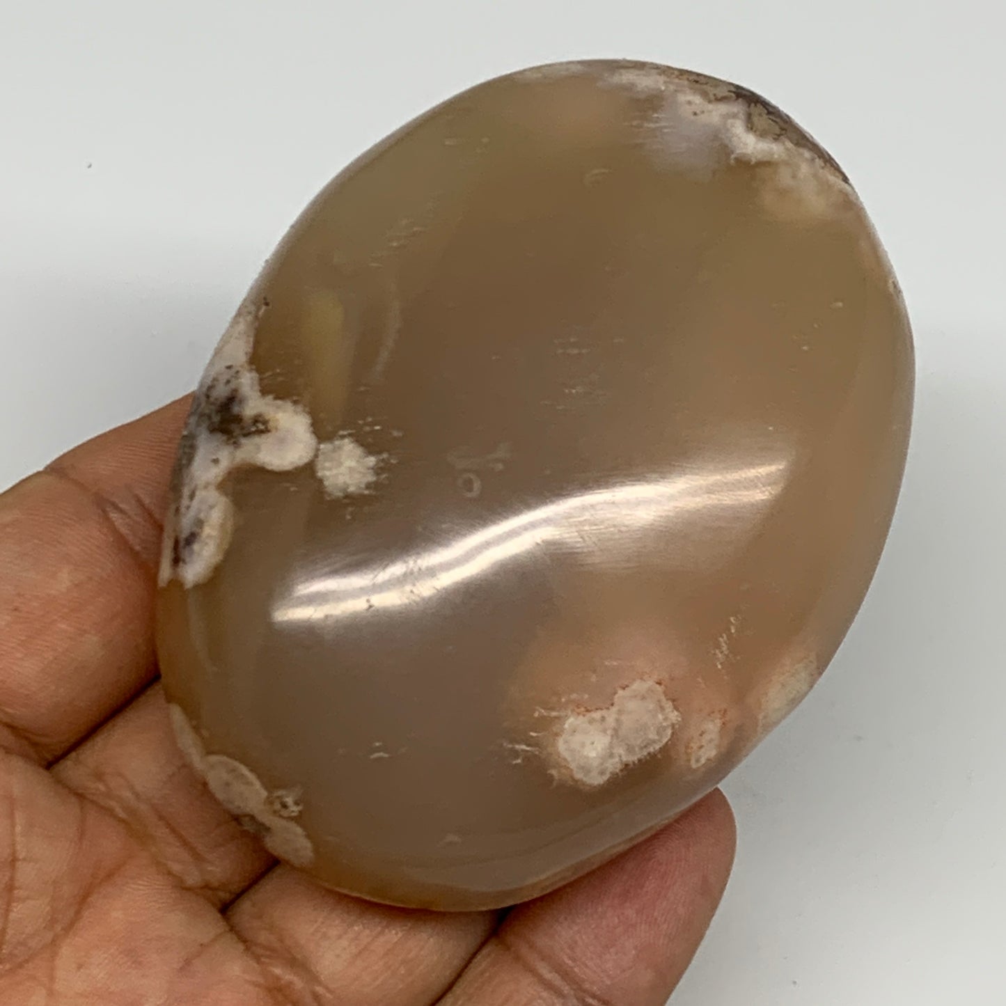 177.3g,3"x2.3"x1.2", Flower Agate Palm-Stone Crystal Reiki @Madagascar,B16146
