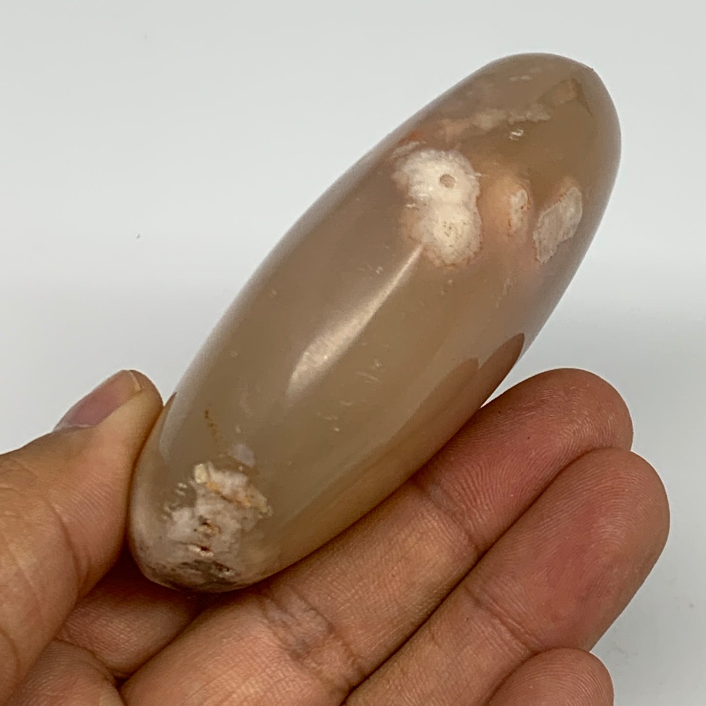 177.3g,3"x2.3"x1.2", Flower Agate Palm-Stone Crystal Reiki @Madagascar,B16146