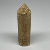 390.2g, 5.7"x1.5" Natural Chocolate Calcite Tower Point Obelisk Crystal, B23327