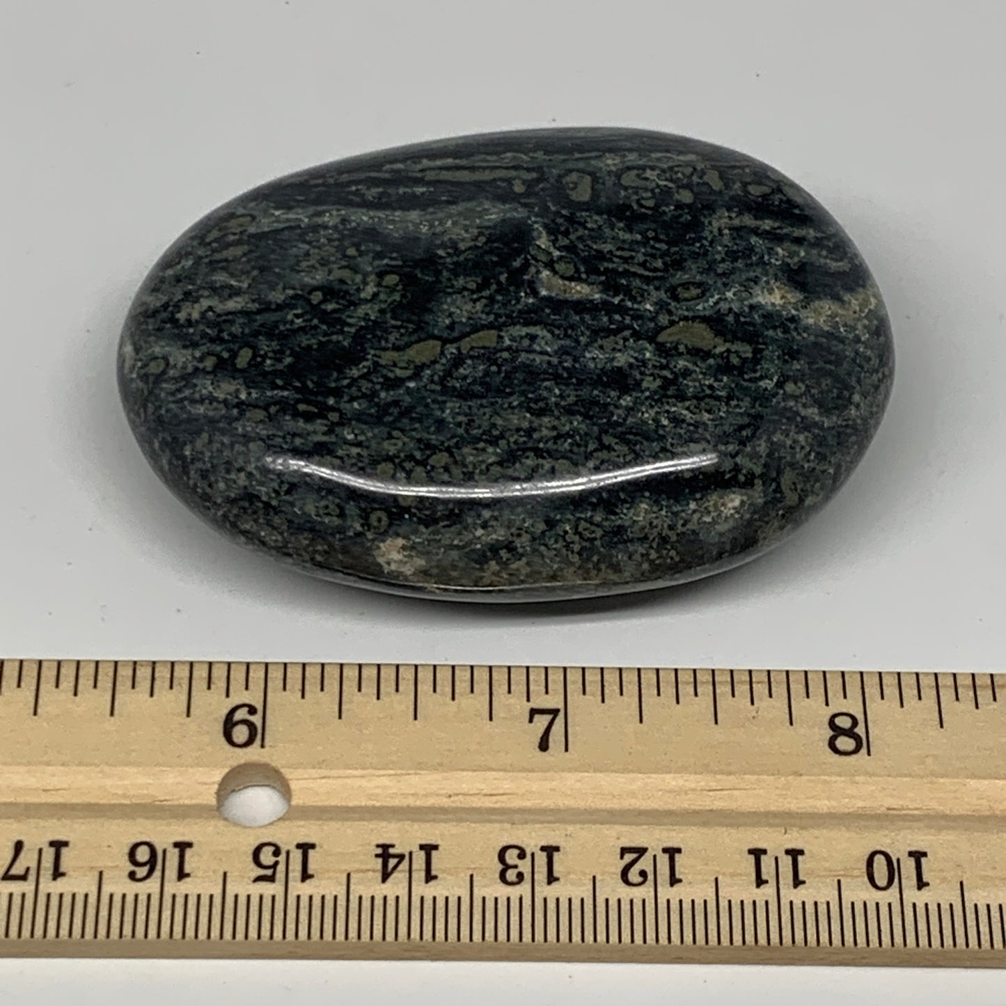 117.4g, 2.7"x1.9"x0.9", Kambaba Jasper Palm-Stone Reiki @Madagascar,B10419