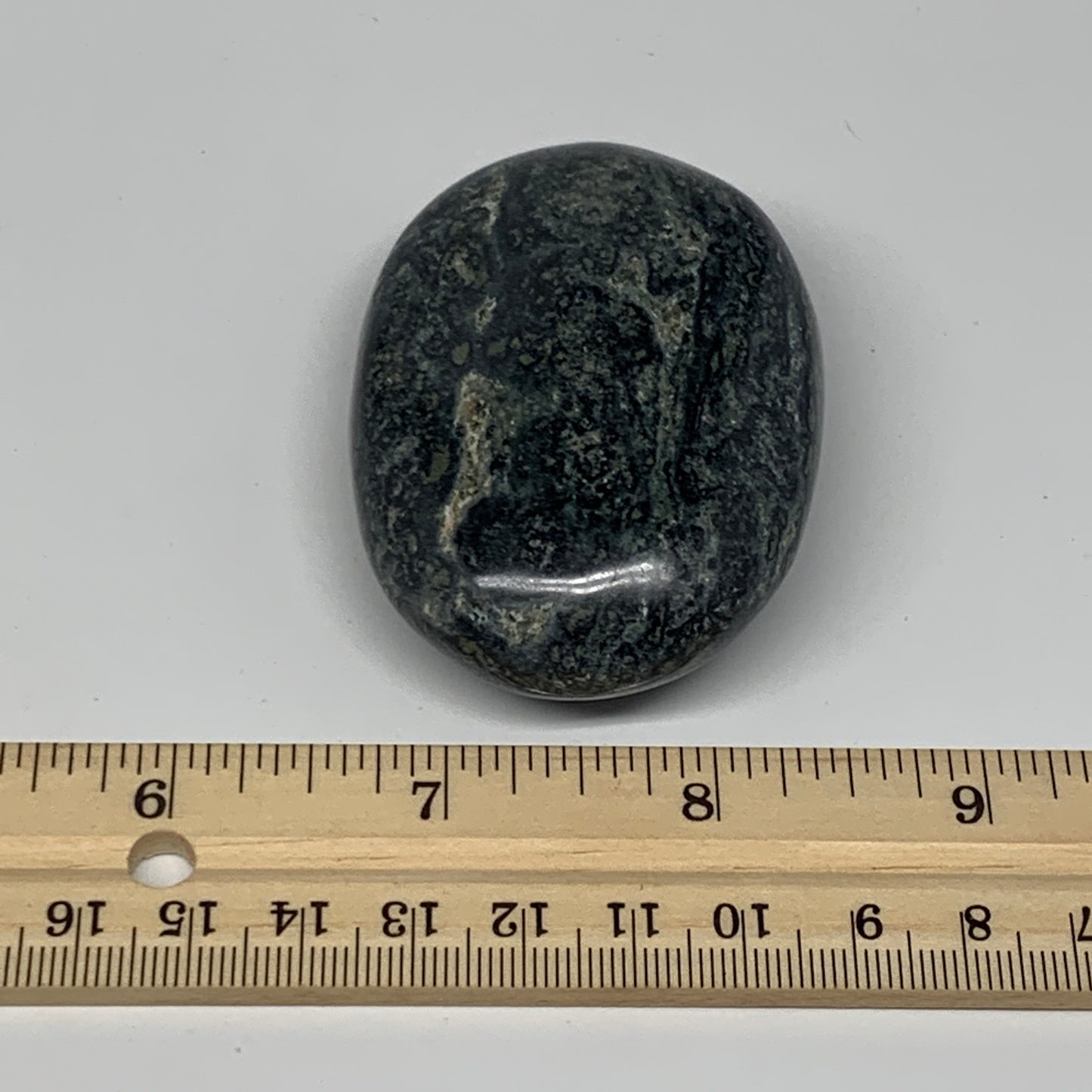 117.4g, 2.7"x1.9"x0.9", Kambaba Jasper Palm-Stone Reiki @Madagascar,B10419