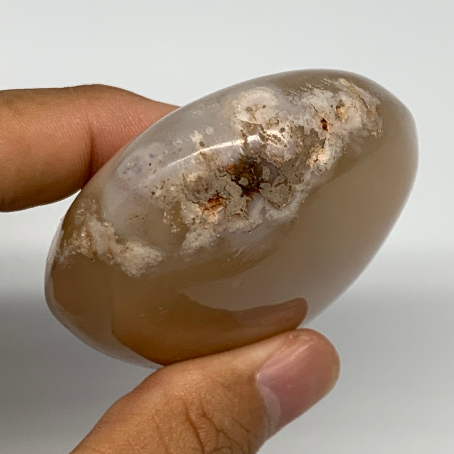 177.3g,3"x2.3"x1.2", Flower Agate Palm-Stone Crystal Reiki @Madagascar,B16146