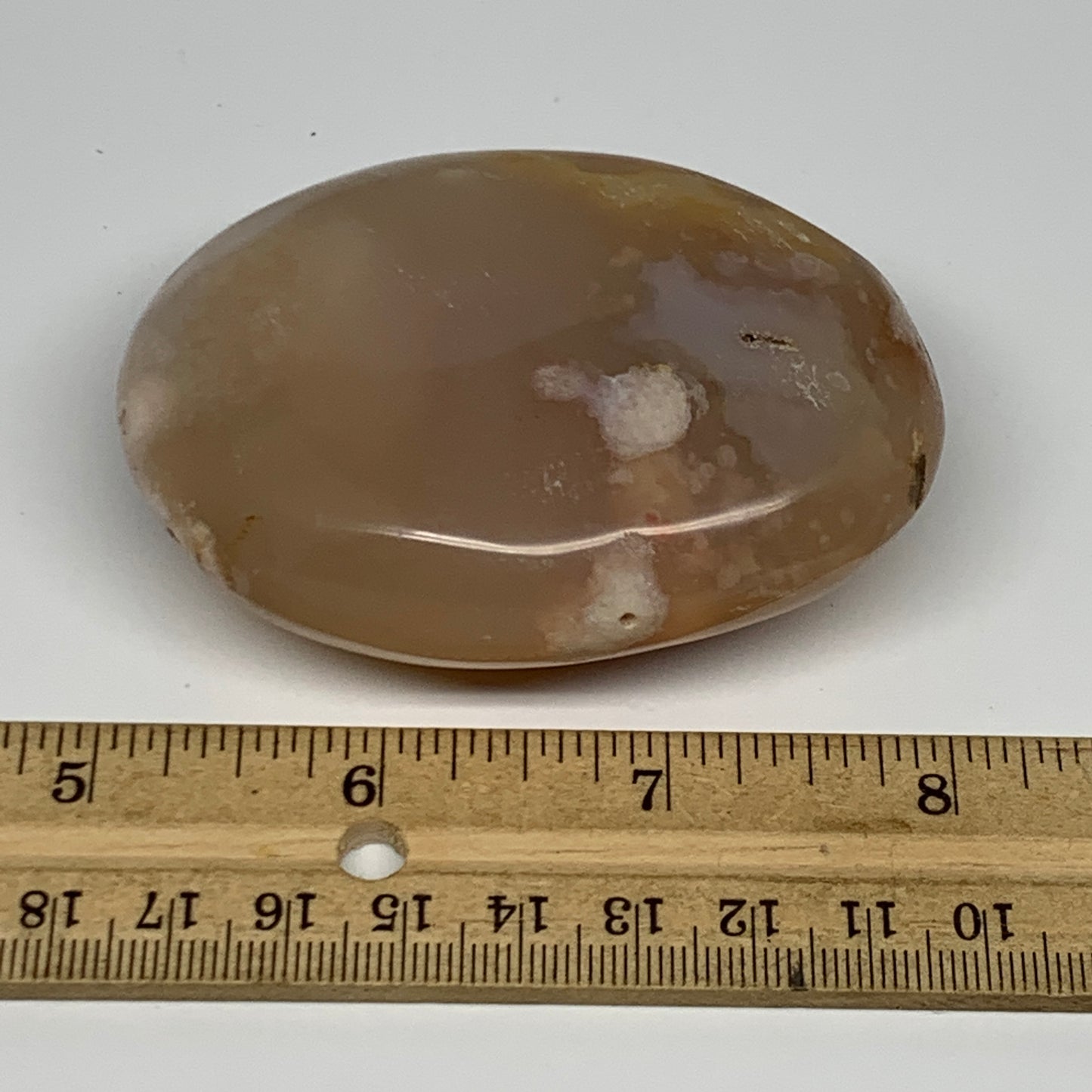 177.3g,3"x2.3"x1.2", Flower Agate Palm-Stone Crystal Reiki @Madagascar,B16146