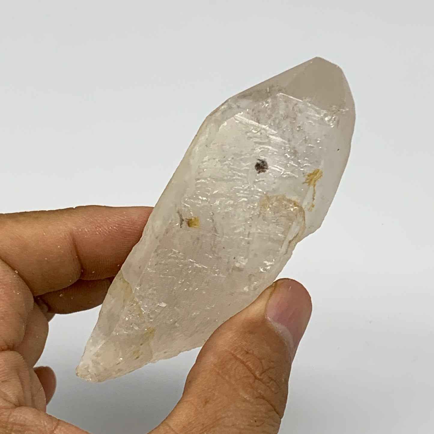 97.8g, 3.3"x1.6"x1.1", Lemurian Quartz Crystal Mineral Specimens @Brazil, B19280