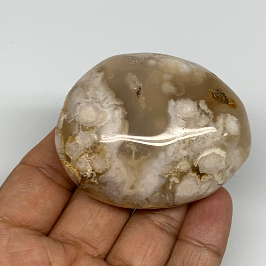 102.2g,2.4"x2"x1", Flower Agate Palm-Stone Crystal Reiki @Madagascar,B16148
