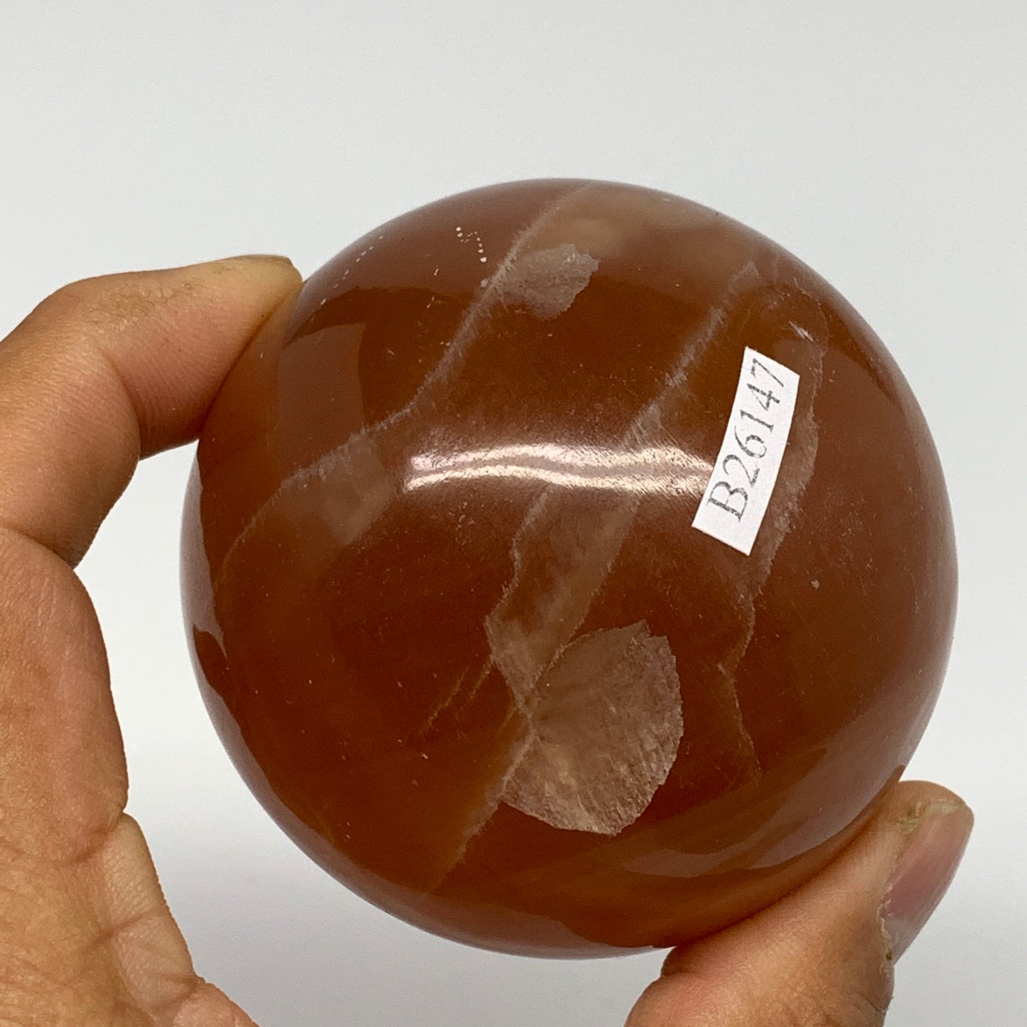 370.6g,2.5"(63mm) Honey Calcite Sphere Gemstone,Healing Crystal,B26147