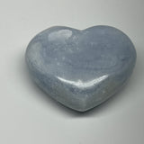 169.6g, 2.2"x2.6"x1.1" Blue Calcite Heart Gemstones Reiki @Madagascar,B20853
