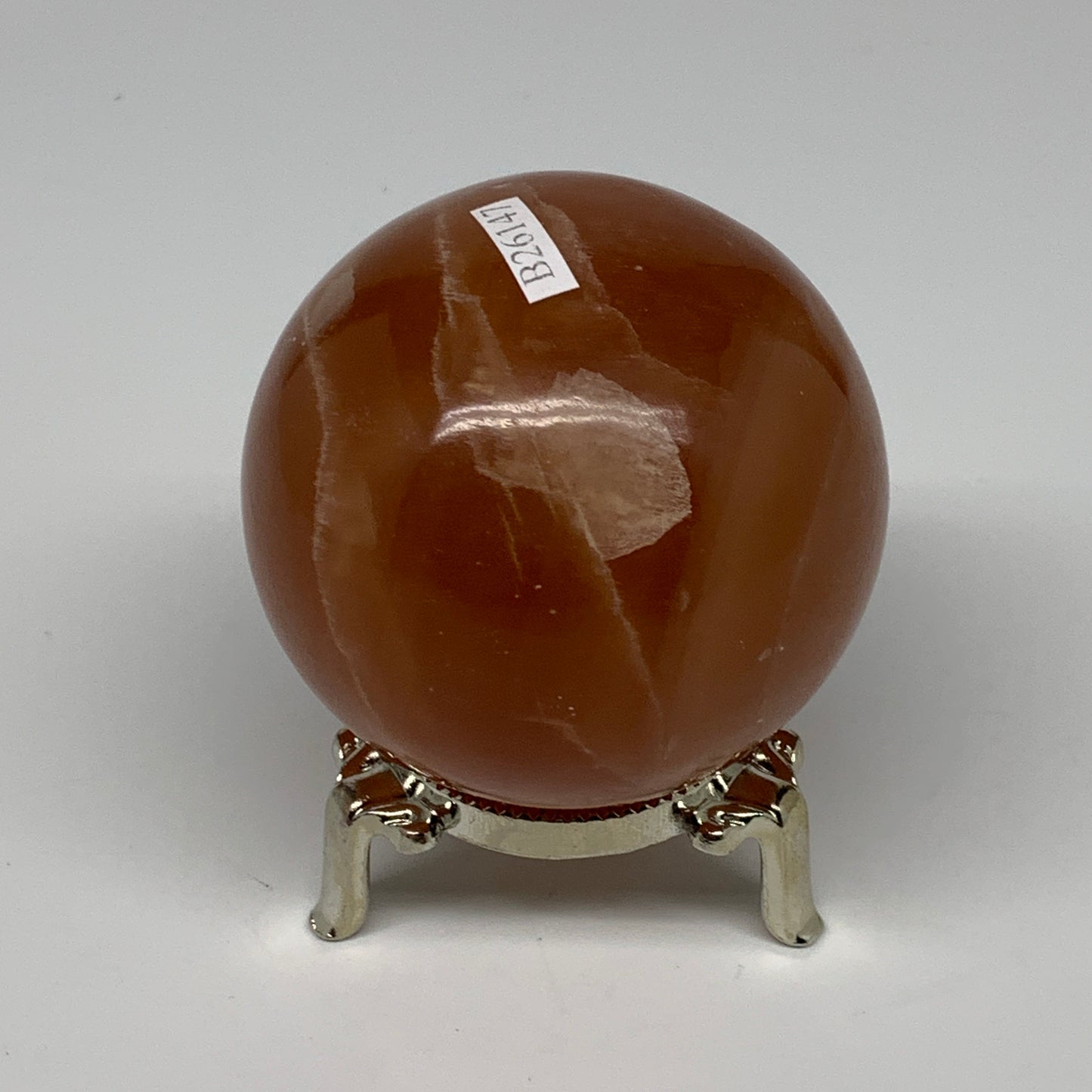 370.6g,2.5"(63mm) Honey Calcite Sphere Gemstone,Healing Crystal,B26147