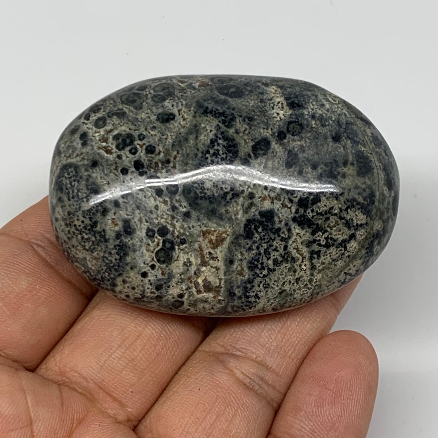 80.6g, 2.2"x1.6"x0.9", Kambaba Jasper Palm-Stone Reiki @Madagascar,B10424