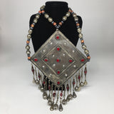 496.4g, 30" Turkmen Necklace Huge Vintage Boho Statement gypsy style Bib, TN701