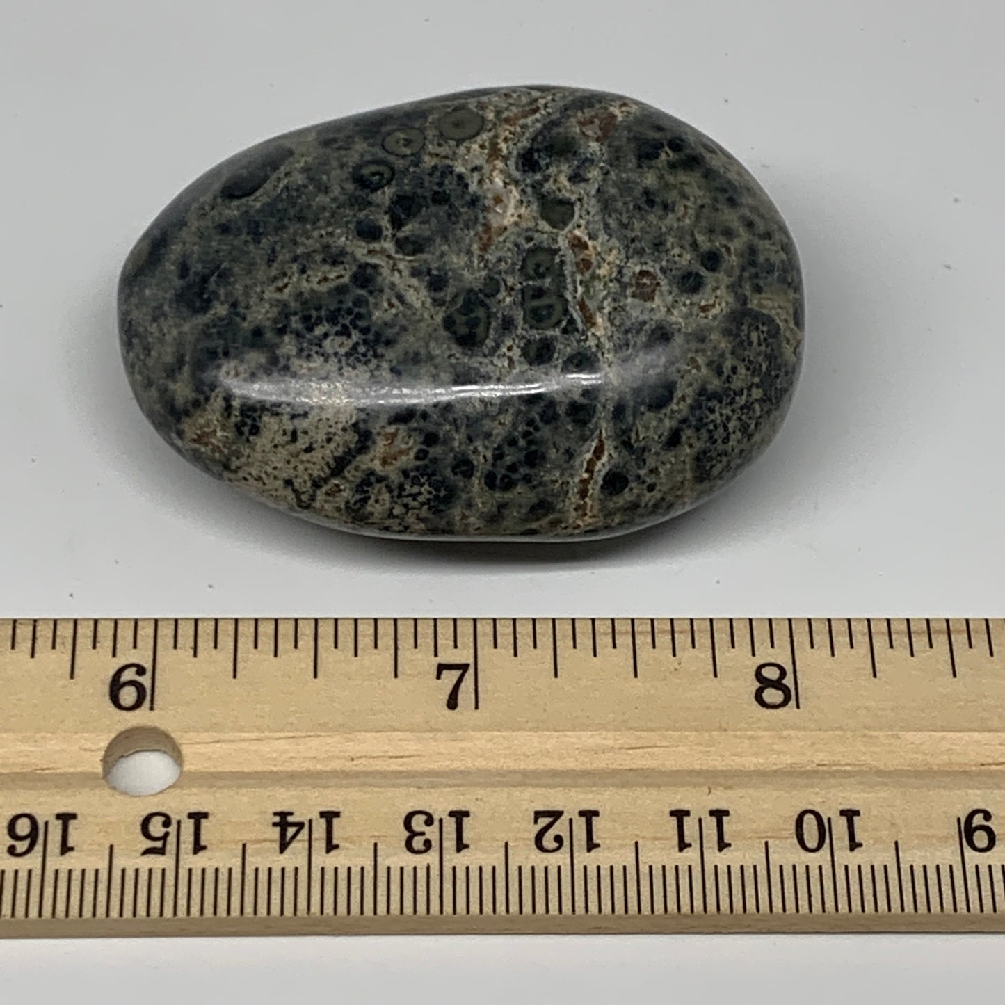 80.6g, 2.2"x1.6"x0.9", Kambaba Jasper Palm-Stone Reiki @Madagascar,B10424