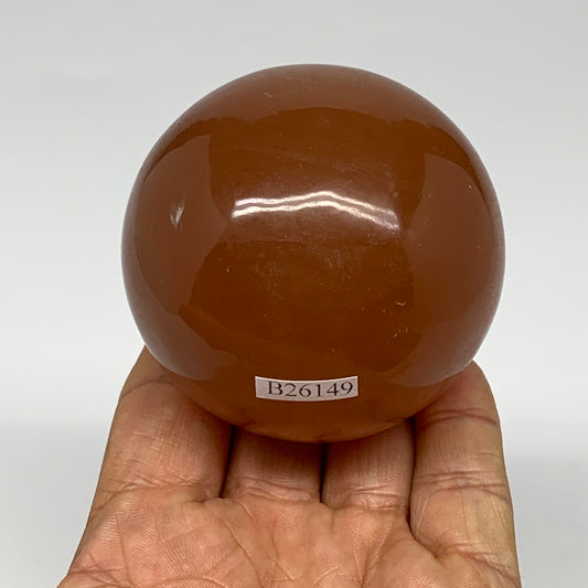 356.2g,2.5"(63mm) Honey Calcite Sphere Gemstone,Healing Crystal,B26149