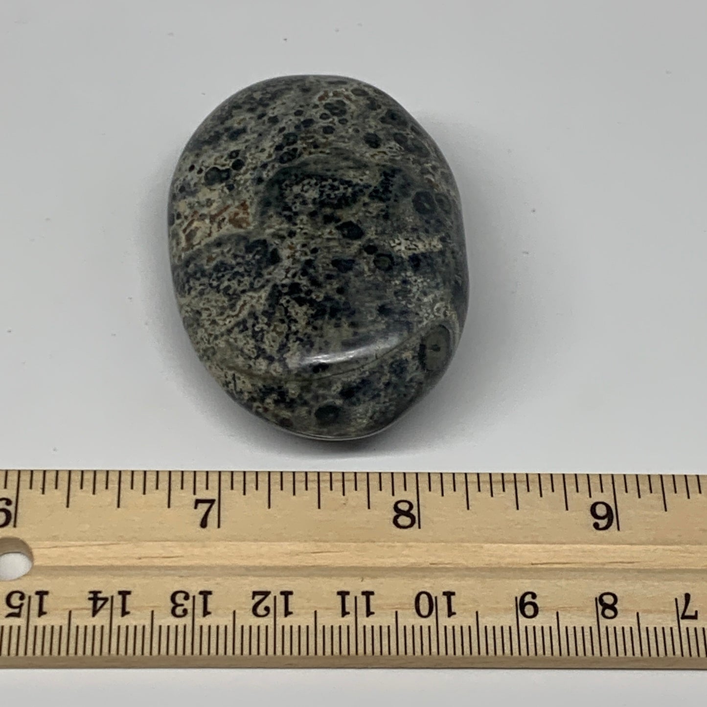 80.6g, 2.2"x1.6"x0.9", Kambaba Jasper Palm-Stone Reiki @Madagascar,B10424