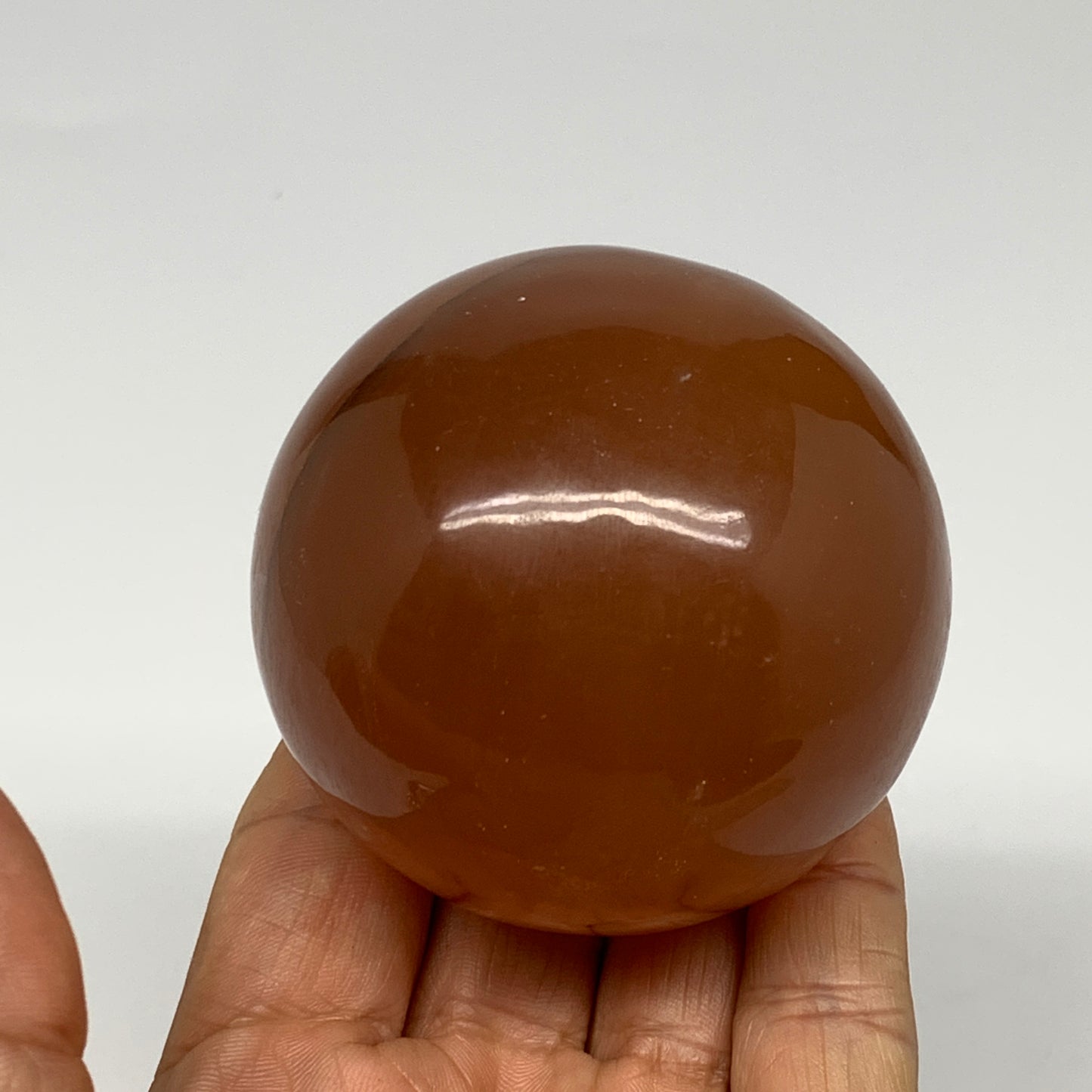 356.2g,2.5"(63mm) Honey Calcite Sphere Gemstone,Healing Crystal,B26149