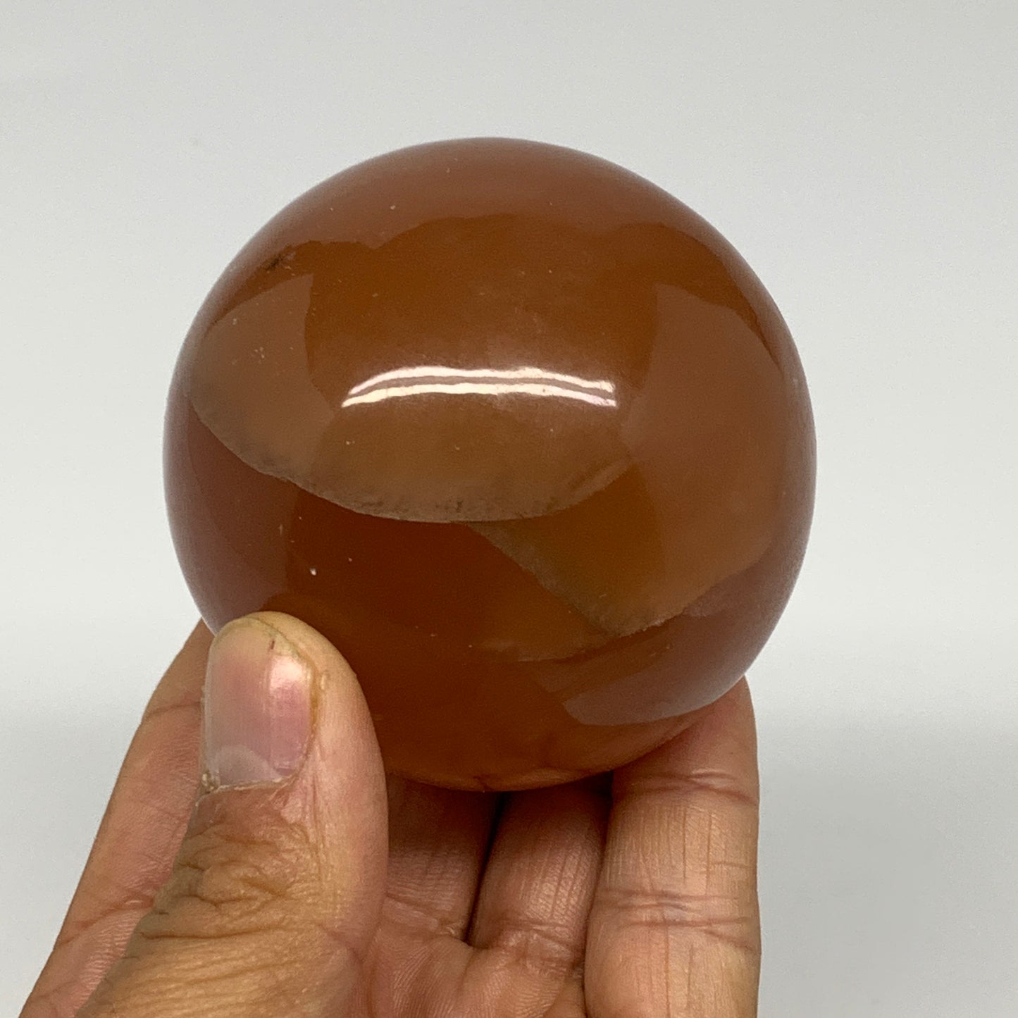 356.2g,2.5"(63mm) Honey Calcite Sphere Gemstone,Healing Crystal,B26149