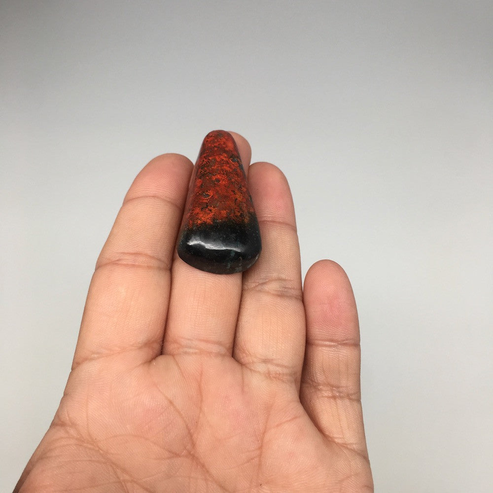 14g, 1.7"x 0.85"x9mm Sonora Sunset Chrysocolla Cuprite Cabochon @Mexico,SC347