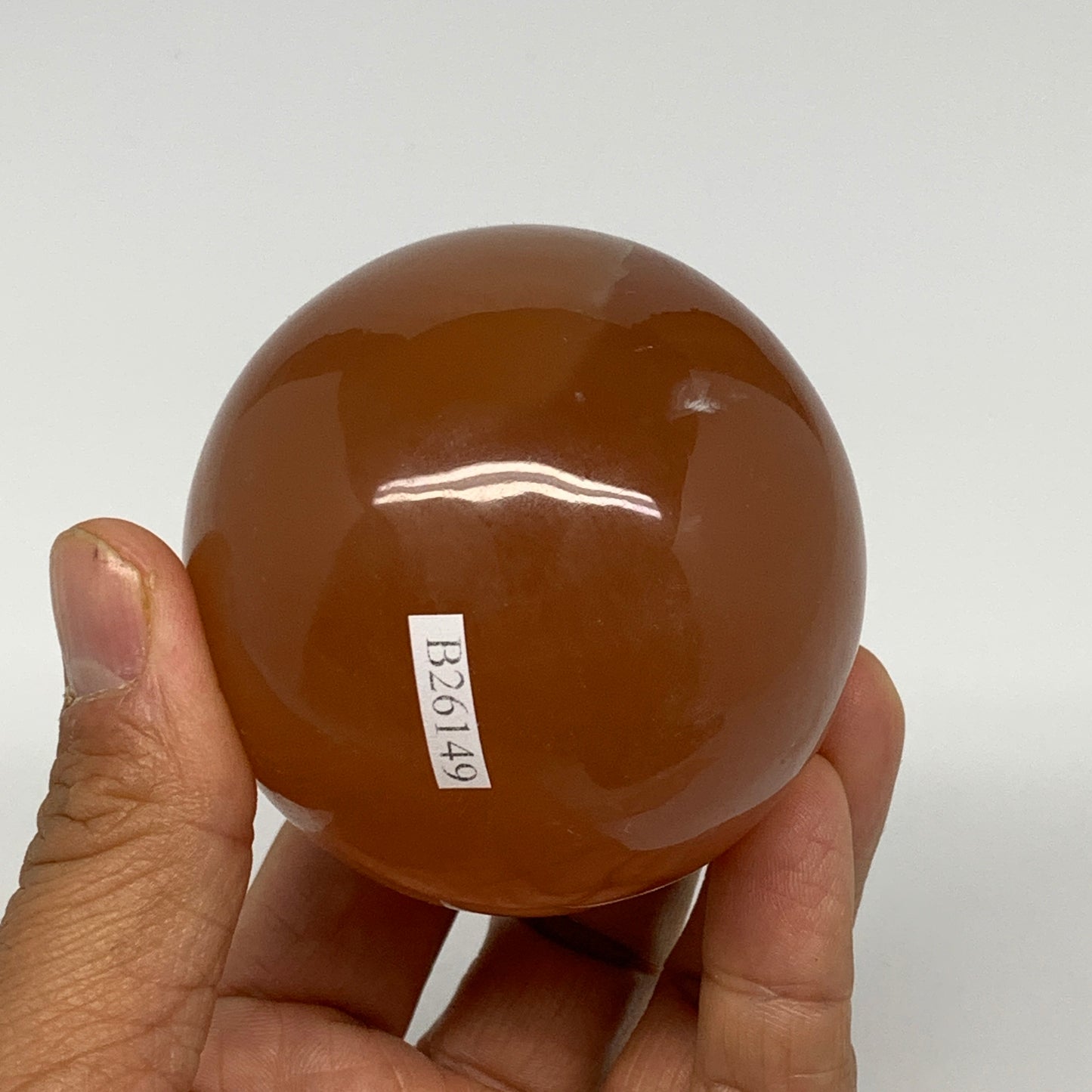 356.2g,2.5"(63mm) Honey Calcite Sphere Gemstone,Healing Crystal,B26149