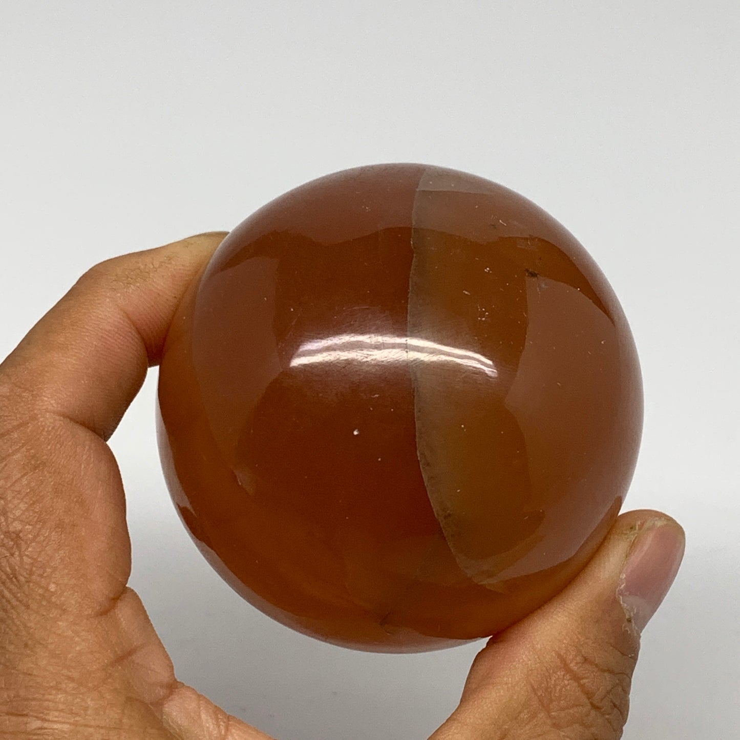 356.2g,2.5"(63mm) Honey Calcite Sphere Gemstone,Healing Crystal,B26149