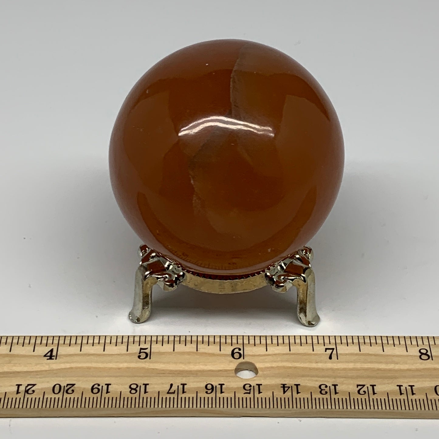 356.2g,2.5"(63mm) Honey Calcite Sphere Gemstone,Healing Crystal,B26149