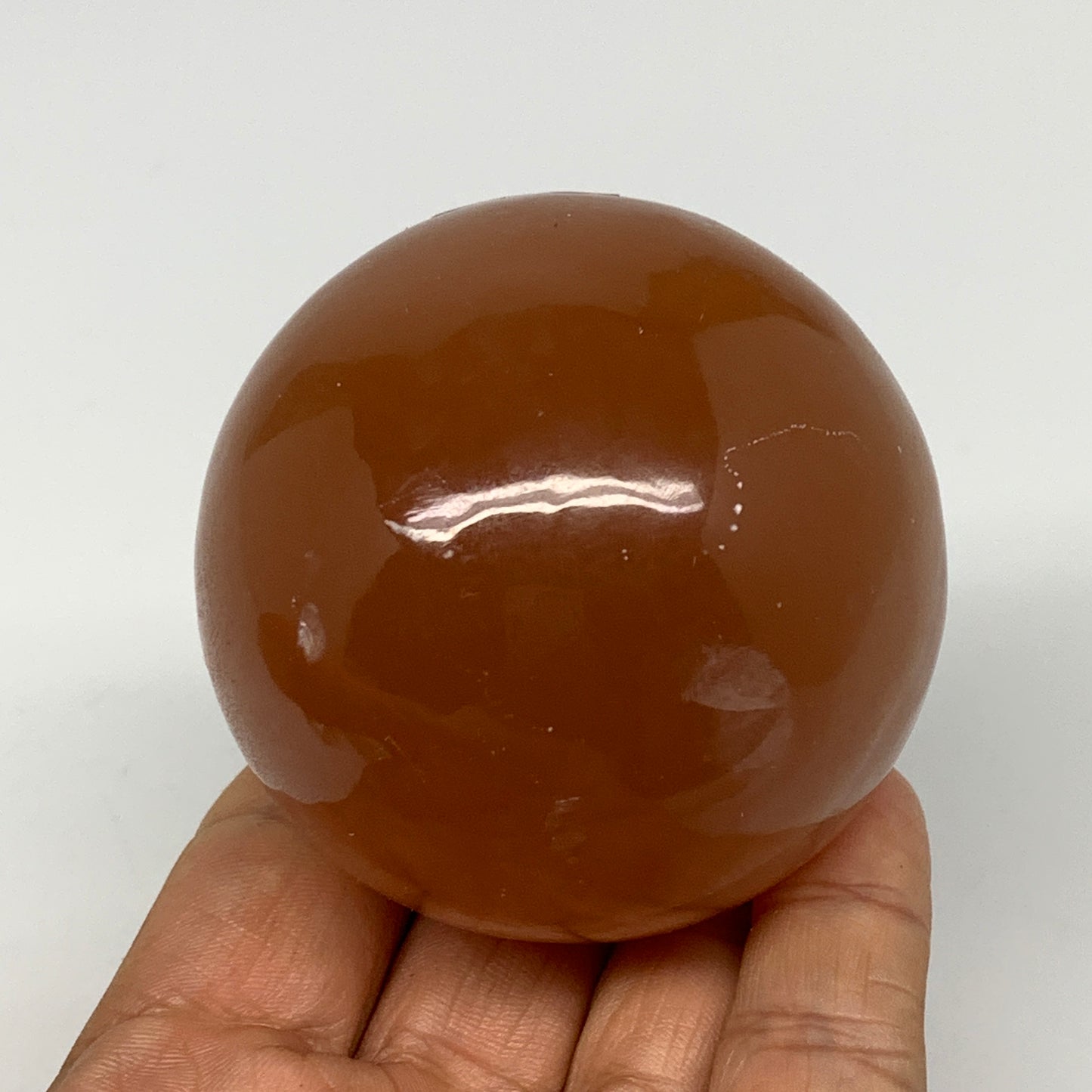 324g,2.4"61mm) Honey Calcite Sphere Gemstone,Healing Crystal,B26150