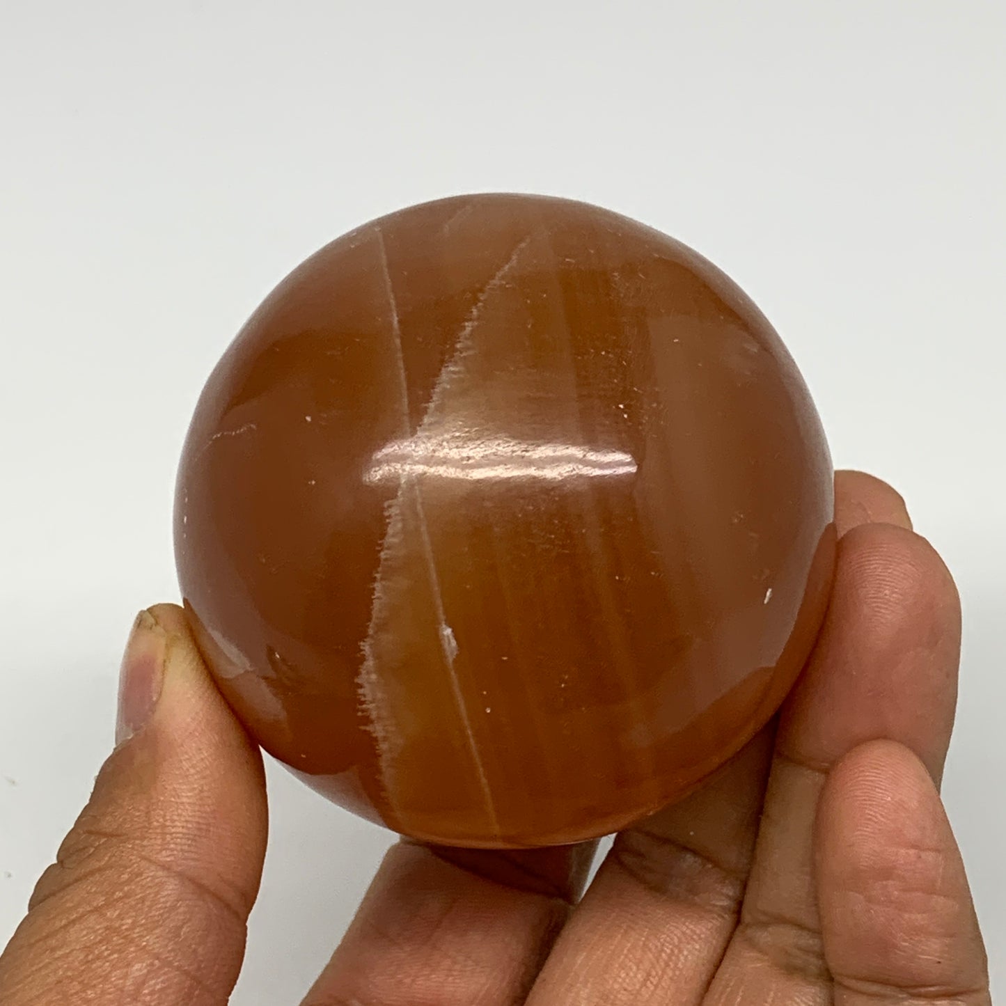 324g,2.4"61mm) Honey Calcite Sphere Gemstone,Healing Crystal,B26150