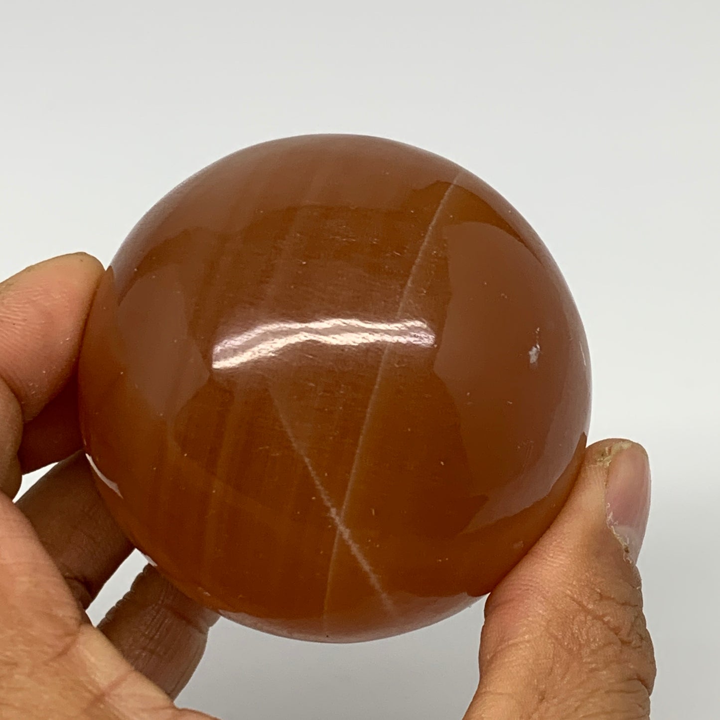324g,2.4"61mm) Honey Calcite Sphere Gemstone,Healing Crystal,B26150