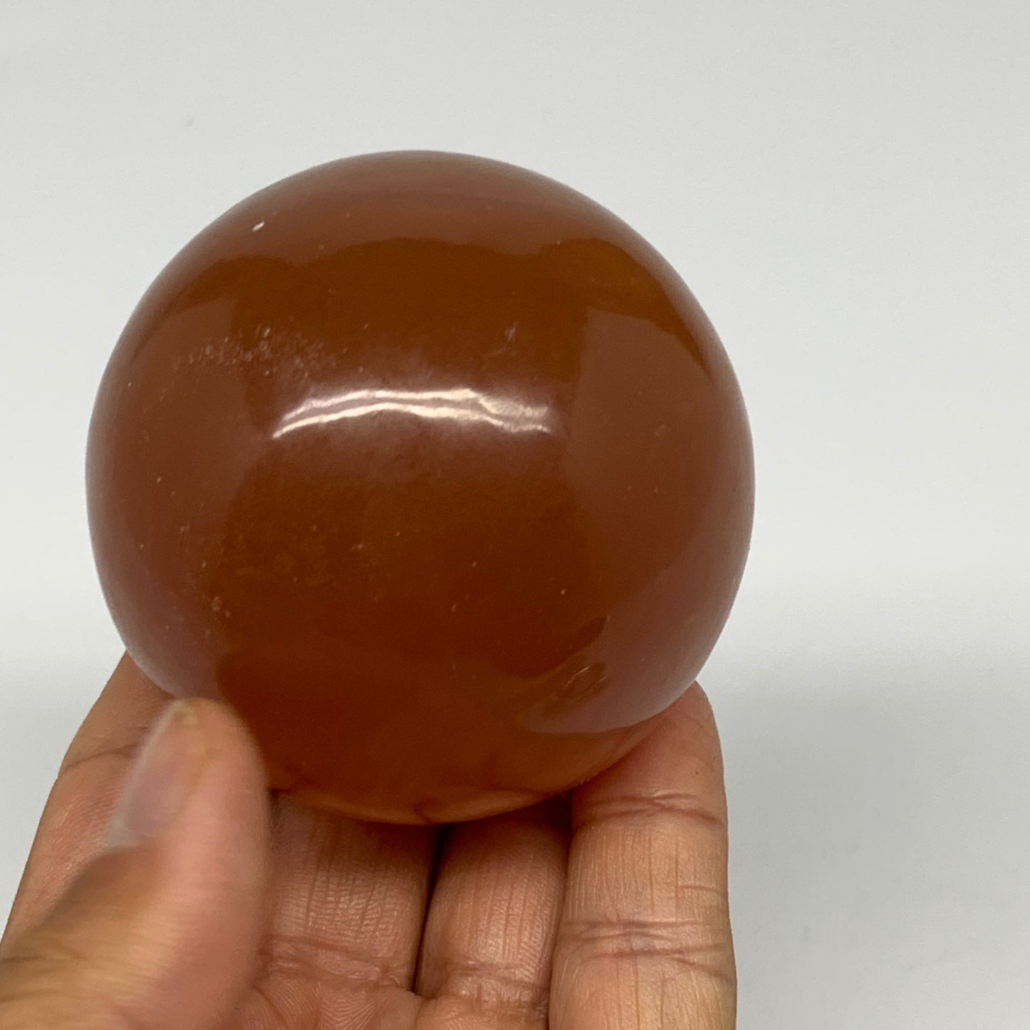 323.3g,2.4"61mm) Honey Calcite Sphere Gemstone,Healing Crystal,B26151