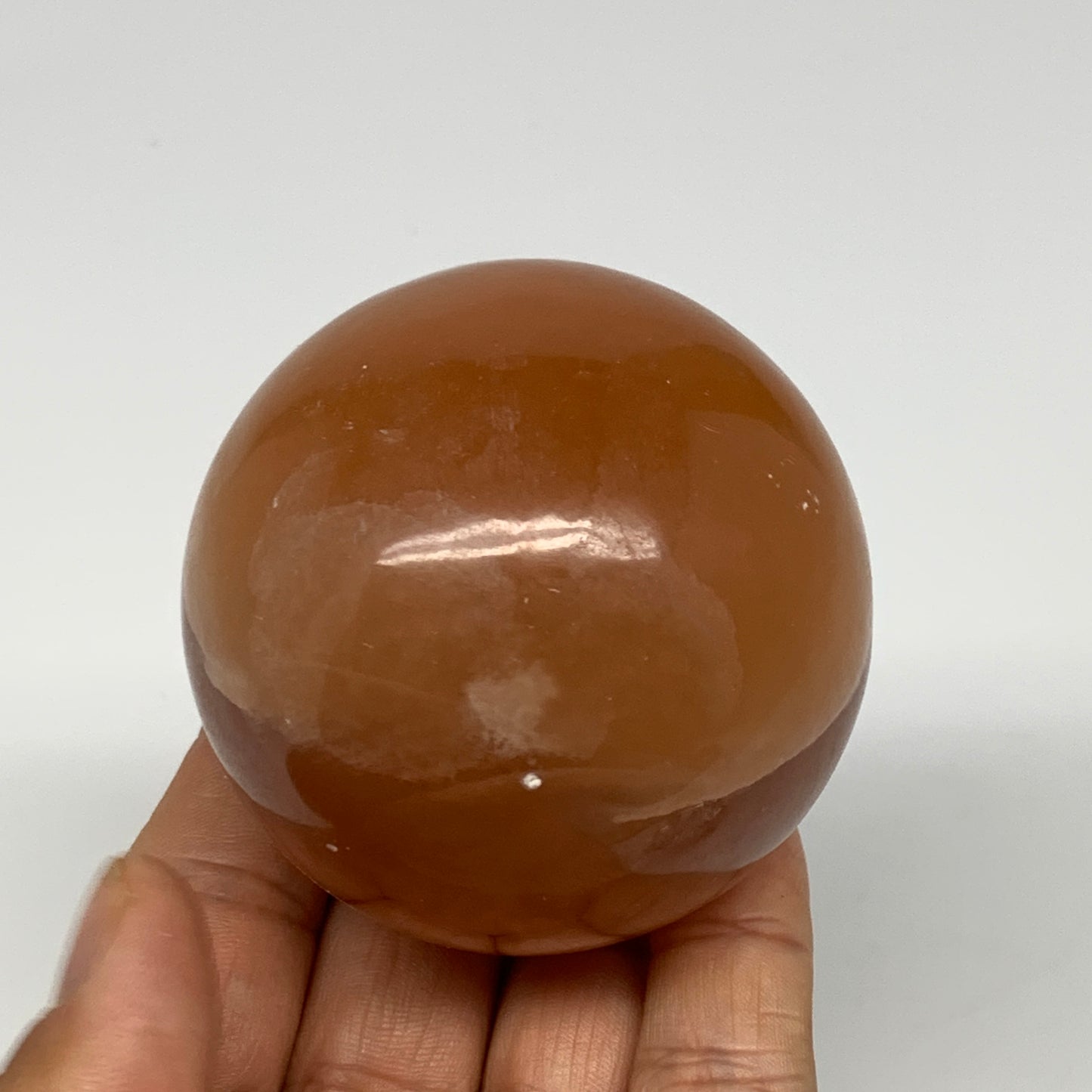 323.3g,2.4"61mm) Honey Calcite Sphere Gemstone,Healing Crystal,B26151
