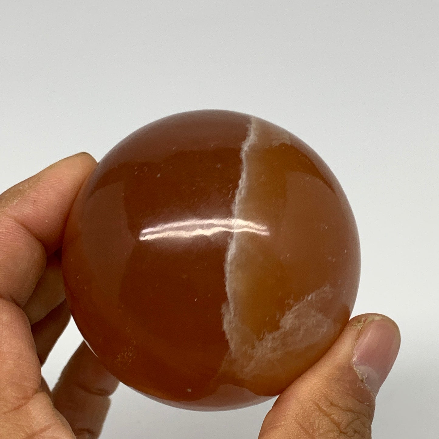 323.3g,2.4"61mm) Honey Calcite Sphere Gemstone,Healing Crystal,B26151