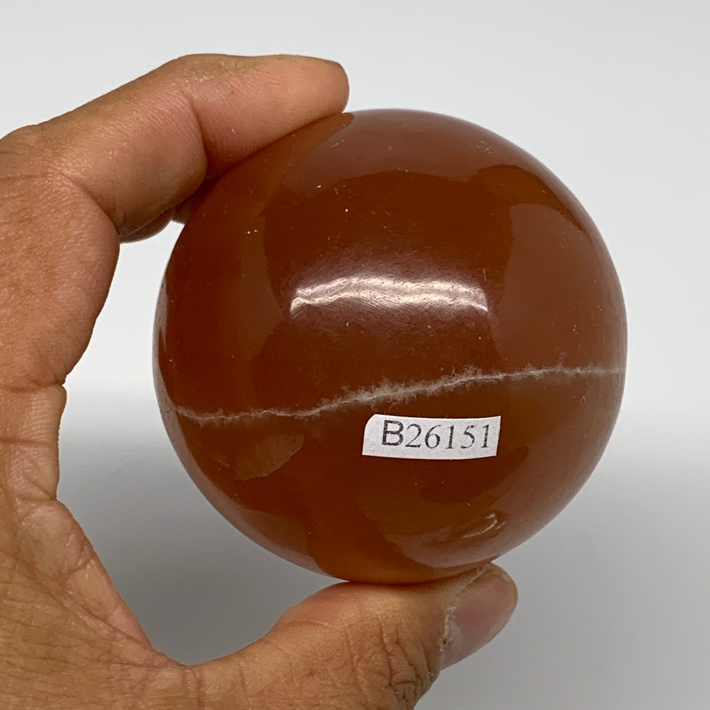 323.3g,2.4"61mm) Honey Calcite Sphere Gemstone,Healing Crystal,B26151